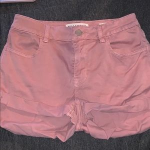 Blush pink jean shorts